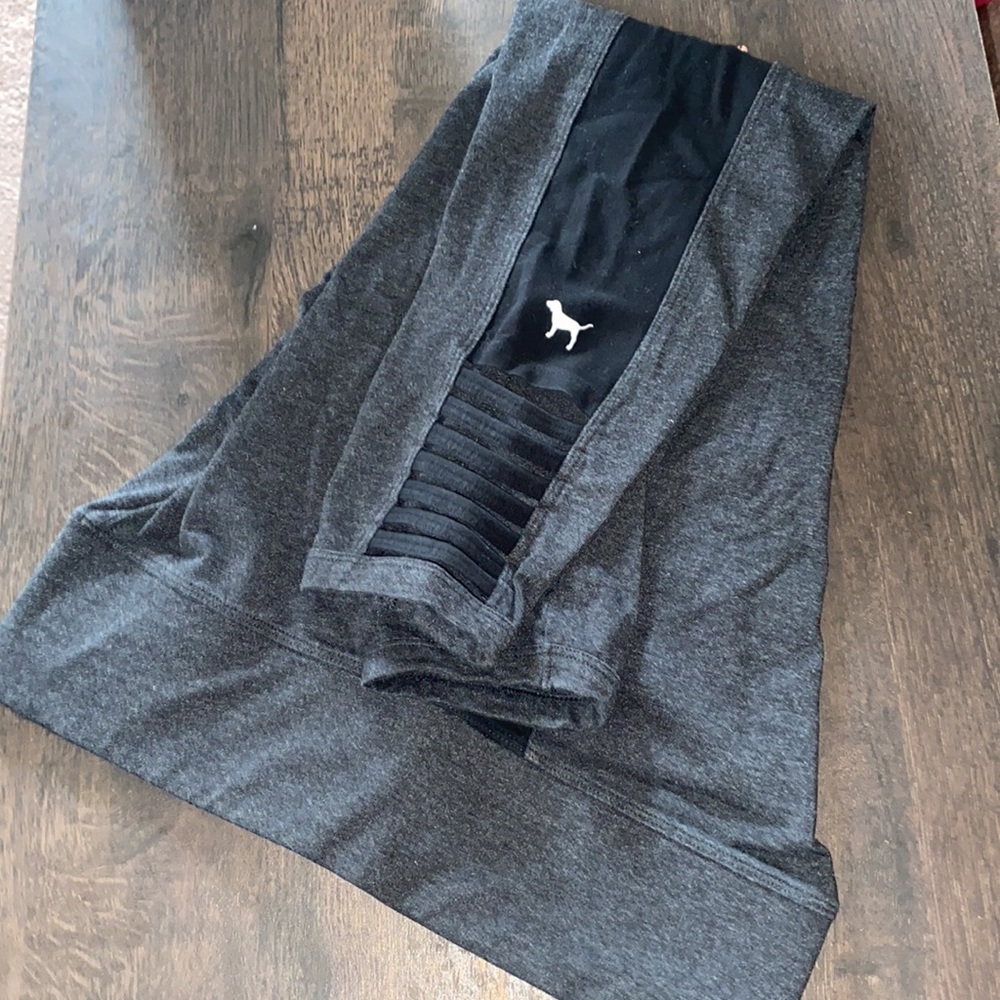 PINK Gray and black yoga leggings